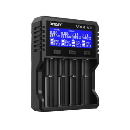 XTAR VX4 V2 Visible Mixer 1.5V/3.6V/3.7V Li-Ion 3.2V LiFePO4 1.2V Ni-MH Batteries Charger and Battery Capacity Tester