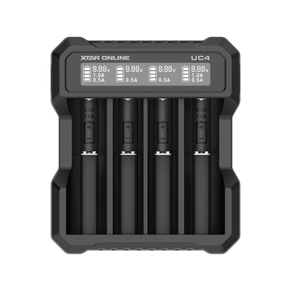XTAR UC4 4-Bay 3.6V/3.7V Li-ion Battery Charger for 10440, 14500, 16340, 18650, 21700 battery