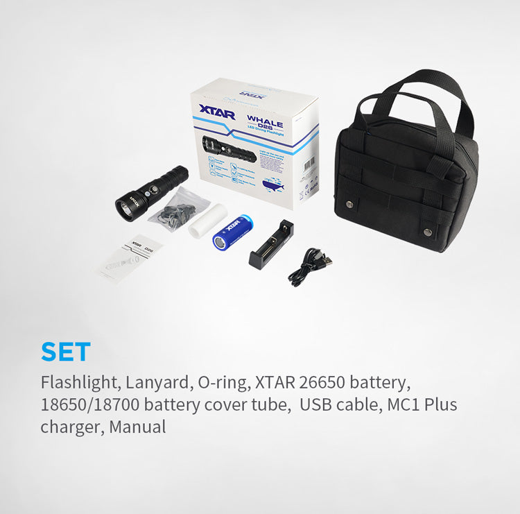 XTAR WHALE D26W 1000lm Warm Light Diving Flashlight
