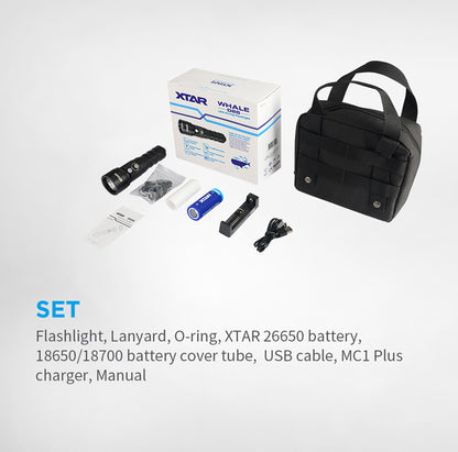 XTAR WHALE D26W 1000lm Warm Light Diving Flashlight