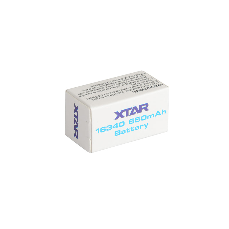 XTAR Rechargeable 16340 650mAh 1.95A 3.7V Protected Li-ion Battery