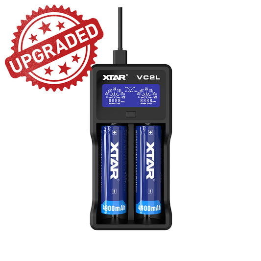 XTAR VC2L Battery Charger - Manually select 2A/1A/0.5A