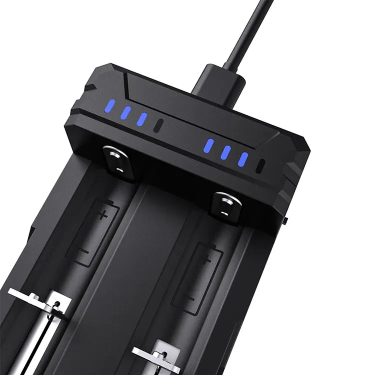 XTAR FC2 USB-C Basic 2-bay 3.6/3.7V Lithium and 1.2V Ni-MH/Ni-CD Battery Charger