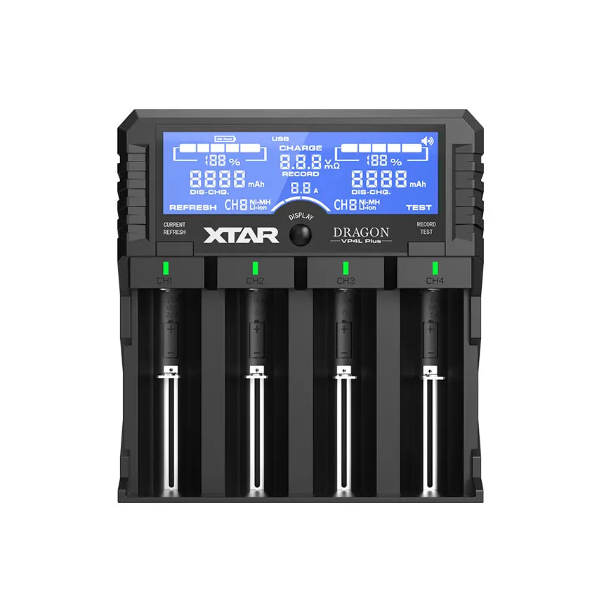 Dragon VP4L Plus Charger 4 Slots Intelligent Universal Battery Charger Analyzer tester 14500 18650 21700 26650 32650 AAA AA C D Batteries 11.1V 3S Battery Pack